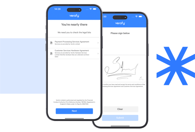 FCA agreements, e-signed in the app.